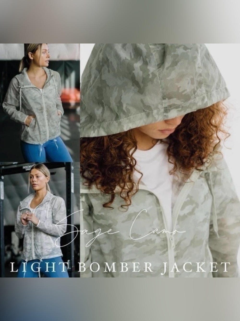 ZYIA Sage Camo Light Bomber Jacket